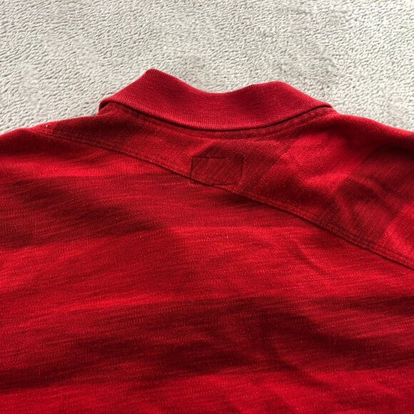 Volcom Mens Polo Shirt Medium Striped Casual Lightweight Short Sleeve Red Y2K - Picture 11 of 13